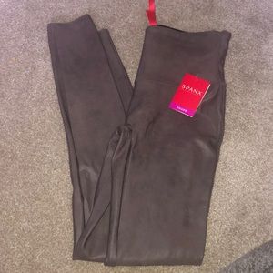Spanx faux leather leggings size M